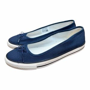 Converse Wo’s size 9.5 Chuck Taylor Dainty Ballerina Blue Canvas Flats shoes